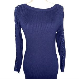Ralph Lauren Navy Boat neck Long sleeve knit dress M